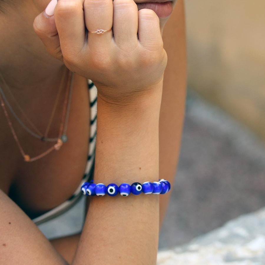 Hand Made Glass Evil Eye Bracelet