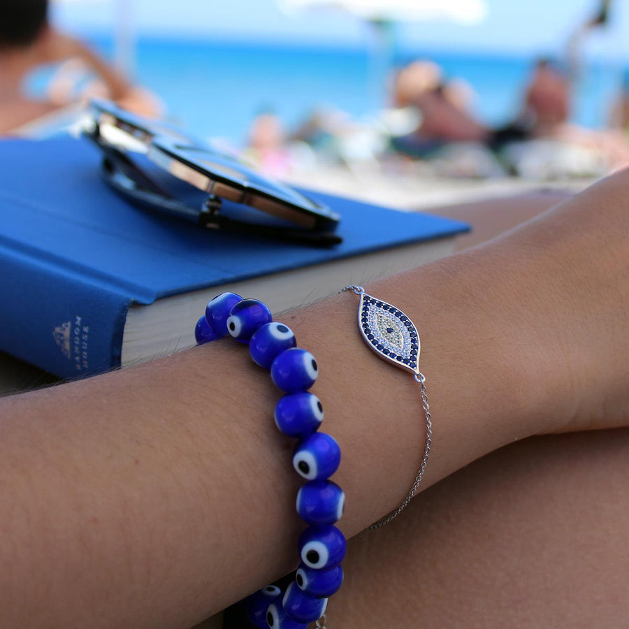 Vithia Glass Evil Eye Beaded Bracelet - Evil Eye Collective