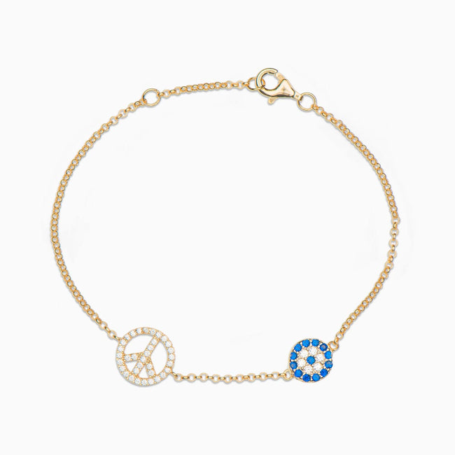 Jamie Sterling Silver Peace Bracelet - Evil Eye Collective