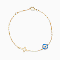 Tammy Sterling Silver Cross Bracelet - Evil Eye Collective