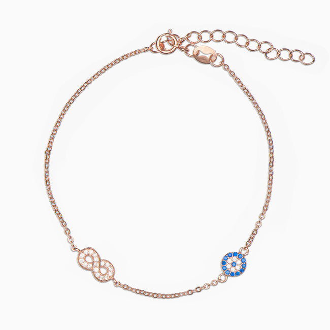 Nika Infinity Sterling Silver Bracelet - Evil Eye Collective