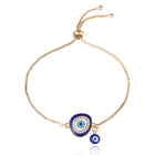 Sara Evil Eye Adjustable Slide Charm Bracelet