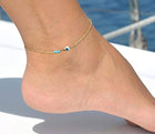 Chrissi Bohemian Blue Evil Eye Anklet ~ Beach Ankle Bracelet