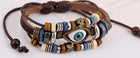 Eranthis Retro Beaded Leather Evil Eye Bracelet