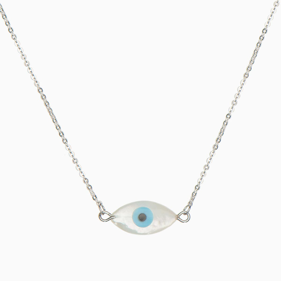 Silver Evil Eye Pendant Necklace Greek Protection with Chain – ZaveriX  Silver