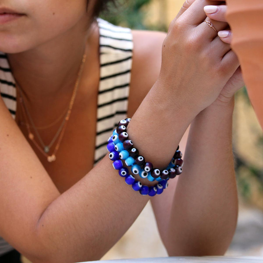 Buy Greek Blue Beads - 10 pcs in Glass Evil Eye Beads